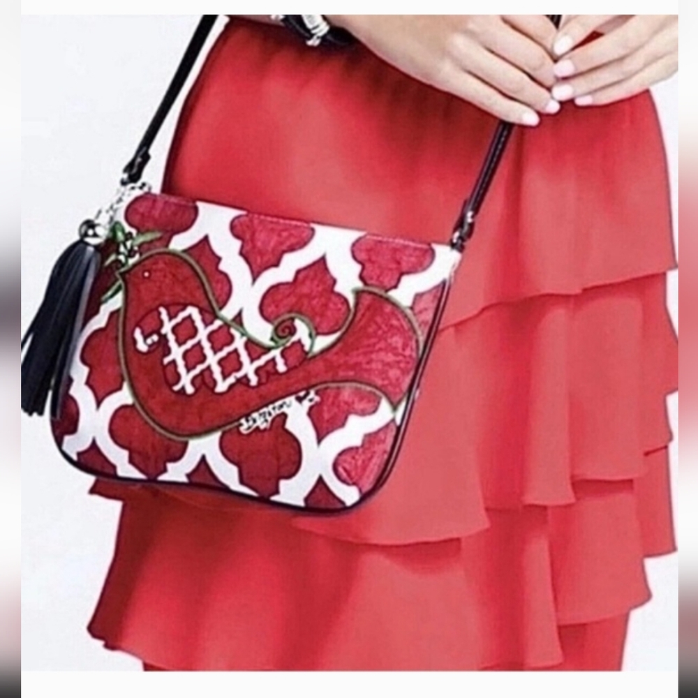 Brighton Love Dove Canvas Crossbody Purse Bag